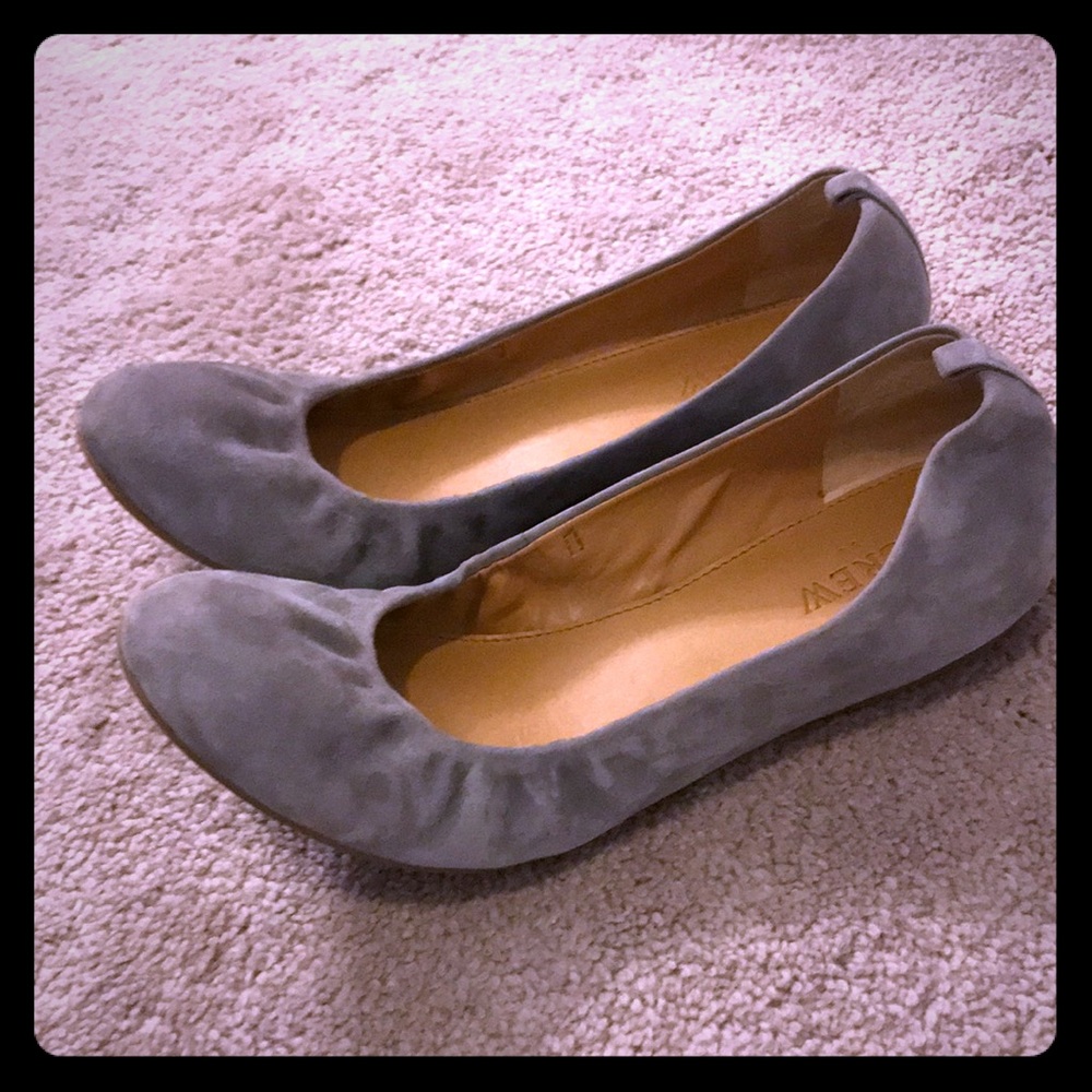 J crew grey suede ballet flats